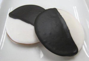 white and black cookies